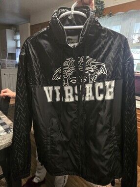 Versace Black Medusa Logo Lightweight Jacket